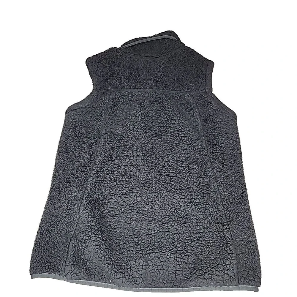 The North Face Vest Osito Womens Size XS Full Zip Fuzzy Fleece Black Vest EUC